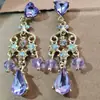 Oferta Especial Novos Brincos de Vidro Gota d'Água com Franjas Elegantes Estilo Francês Retro Design de Nicho Simples Exquisitos Brincos de Alta Qualidade