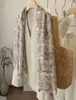 Pañuelo Chal de Seda Estampado Serie de Colores Maillard Estilo Old Money Vintage, Ligero y Suave, Bufanda con Ambiente de Principios de Otoño, Versátil para Mujeres