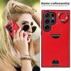 Funda para teléfono móvil Samsung S24 A05S con soporte de anillo de tarjeta con patrón de becerro multifuncional y anticaídas S23FE