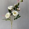 [Material de flor blanca] Arreglo floral de hortensia, rosa, flor de pasto escarchado con decoración de material de hoja de niebla de techo de pasto, flor de simulación para boda