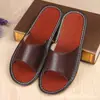 Chinelos de Couro de Verão Sapatos de Casa Internos Unissex Casal