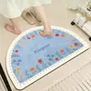 Tapete de banheiro estilo creme, absorvente de água e secagem rápida, tapete de chão para cozinha, resistente ao desgaste e à sujeira, tapete de entrada de terra diatomácea atacado