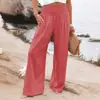 ¡En stock! 2026 Primavera/Verano Europeo y Americano Aliexpress Amazon Casual de Pierna Ancha de Algodón y Lino Populares Holgados Largos para Mujer