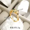 Nuevo Anillo Transfronterizo Chapado en Oro de 18 Quilates con Cabeza de Leopardo Incrustada con Circonita, Anillo de Bestia Devoradora de Oro, Joyería de Lujo Ligero
