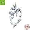 Anillo de Apertura Espiritual de Aguas Termales Ziyun Plateado Diseño Nicho Sentido Anillo Chapado en Platino Pulsera BSR025