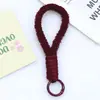 Huayang Nuevo Cordón Corto de Felpa Tejida Cuerda para la Muñeca Llavero Colgante para Teléfono Móvil Colgante Tejido a Mano al por Mayor