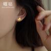 Pendientes de botón de hoja de diamante de plata S925 Xigu E1785 para mujer, ligeros, de lujo, elegantes, de alta calidad, 2024, nuevos pendientes