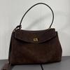 Fábrica de Bolsa de Couro Fosco Outono e Inverno Nova Bolsa de Ombro Único Transversal Retro de Alta Qualidade com Fivela de Cadeado Bolsa Casual para o Dia a Dia