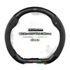 Funda para volante Qoros 5, modelo 16-21, cuero genuino especial, fibra de carbono, ultra delgada, gamuza, universal para todas las estaciones