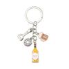 Chaveiro de gota de óleo de liga de cerveja de vinho tinto transfronteiriço Coca-Cola Sprite pingente de chave de carro Amazon nova venda quente