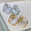 Joias de Zircônia em Forma de Gota de Cobre Banhado a Ouro 18K Brincos de Pérola com Pinos de Prata 925, Acessórios DIY Versáteis para Vários Estilos