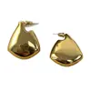 Aretes Brillantes Dorados para Mujer, Modernos, Sencillos, de Alta Gama, con Forma de Abanico, Clips para Oreja Irregulares, de Moda, Versátiles, Aretes Creativos