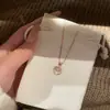 Anel de garrafa de perfume em ouro rosé, colar brilhante de zircônia, corrente de clavícula requintada de luxo de alta qualidade para mulheres