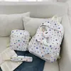Set de mochila de tres piezas para mujer de nailon estilo coreano de gran capacidad, nueva mochila casual linda para ir al trabajo y para viajes para niñas y estudiantes de secundaria