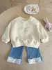 Sudadera de Conejo para Bebés y Niños Pequeños 2026 Primavera Nuevo Estilo Dibujos Animados Pulóver para Niñas Estilo Coreano Versátil Superior Clase A