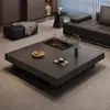 Mesa de Centro de Ardósia para Sala de Estar, Combinação Minimalista Moderna de Luxo Leve Estilo Italiano, Mesa Quadrada Doméstica de Modelo Novo para Apartamento Pequeno de Alto Padrão, Popular Online