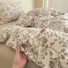 Conjunto de Quatro Peças de Algodão e Linho Tingido com Fio Retrô de Grau A para Mãe e Bebê Conjunto de Quatro Peças de Roupa de Cama de Algodão e Linho Quatro Peças