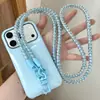 Cordón Original para Teléfono Móvil, Cadena Cruzada, Correa para el Cuello con Perlas, Cordón de Cristal, Cadena Multifuncional para Teléfono Móvil, Cuerda Antiperdida