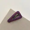 Pinza de Pelo a Cuadros Coreana de Otoño e Invierno Estilo Ins Pinza Bb Colorida Pinza Lateral para Niña Versátil de Gama Alta Accesorios para el Cabello Accesorios para el Cabello