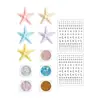 Pinza para el pelo popular de estrella de mar de Amazon, Gel polarizado con purpurina de sirena, Pegatinas faciales, Pintura facial de carnaval