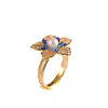 Joia da Moda para o Trabalho Anel de Filigrana Esmaltada Pérola Prata S925 Banhado a Ouro Anel de Dedo Indicador Estilo Chinês