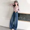 Jeans de Remaches Estilo Coreano Nuevos para Otoño 2026 de Niña, Pantalones Anchos para Primavera y Otoño, Pantalones Rectos Adelgazantes, Pantalones Largos para Estudiante