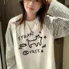 Camiseta de Manga Larga Raglán a Rayas de Bloques de Color Estilo Japonés para Mujer Otoño Temprano Nueva Suelta Casual Adelgazante Moda Top
