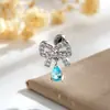 Pingente de Osso da Orelha de Liga de Titânio com Cravação de Diamantes em Formato de Gota e Laço Novo de Henson