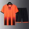 Traje deportivo de verano 2025 para hombre, ropa de secado rápido para correr, camiseta de manga corta, ropa de entrenamiento de seda helada suelta para niños
