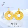 Set de Joyería Étnica Chapado en Oro de Xinjiang con Pulsera de Brazalete con Colgante de Hebilla de Paz Tejida Incrustada de Diamantes Joyería de Rosquilla para Mujeres
