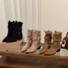 Botas versátiles y elegantes para mujer para combinar con faldas, estilo de celebridad de internet 2026, versión coreana, fresco, hace que las personas bajas parezcan más altas, Botas Martin