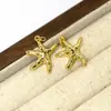 Novo Pingente de Estrela do Mar Charme de Animal Marinho Banhado a Ouro 18K Joias com Zircônia Acessórios para Joias Artesanais DIY