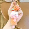 Llavero de Helado de Conejo Relleno de Aceite Estilo Sanador Colgante para Mochila Llavero de Coche Colgante de Regalo Venta al por Mayor
