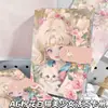 Novo caderno A6 de menina gata branca com estampa floral rosa, fichário de folhas soltas mundo das flores, álbum de cartões, caderno com fecho magnético de anime japonês
