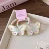 Cuerda para el Pelo de Cola de Caballo de Mariposa Grande Transparente de Color Caramelo para Niña Elástica Alta Versátil Dulce Goma Elástica para el Pelo