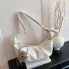 Bolso Cruzado Plegado de Gran Capacidad Coreano para Mujer 2025 Otoño e Invierno Nuevo de un Solo Hombro Retro Casual Bolso Dumpling de un Solo Hombro