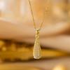 Alta calidad Elegante Lujo Ligero Cobre de Zirconio Completo Micro-incrustación Collar para Mujer Chapado en Oro Real Simple Celebridad Cibernética Delicada Cadena para Clavícula Cadena para Cuello