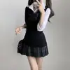 Colete suéter original para cintura jk uniforme japonês estilo universitário cor sólida suéter versátil outono e inverno