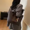 Nova Bolsa Tote Grande Capacidade Estilo Americano Feminina Casual Faculdade Simples para o Dia a Dia Retro Bolsa de Ombro Bolsa Feminina da Moda