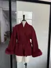 Colección Otoño/Invierno 2025 Nueva Transfronteriza AliExpress: Elegante y Holgado Abrigo Corto de Manga Corta para Mujer de Piel Sintética con Cuello de Solapa
