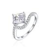 Anillo de plata esterlina 925 de 1.5 ct con corte llama Flor de Hielo diamante cuadrado para mujer de lujo de alta gama tesoro colorido 6*8 diamante de alto carbono anillo para mujer