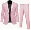 Traje de hombre de un botón entallado, traje de dos piezas business casual de color brillante, ropa formal de hombre para banquetes y actuaciones