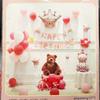 Traje de baño Celebridad de Internet Escena de Fiesta de Cumpleaños Diseño traje Oso Feliz Cumpleaños Banner de Globos Vestir Atmósfera Vida