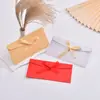 Envelope de laço de fita engrossado Embalagem de presente de aniversário de papel perolado Cartão de saudação Logotipo imprimível Envelope Bolsa Cartão de convite