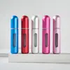 Botella dispensadora de perfume de 10 ml con recarga directa inferior, Botella rociadora autocebante, Botella de perfume de plástico con pulverizador y prensa de aluminio