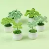 Planta de interior popular de trébol de cuatro hojas artificial, planta verde artificial tejida, artículo decorativo creativo de alto valor, regalo de la suerte, venta al por mayor desde el fabricante
