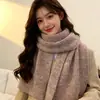 Bufanda de Punto de Color Sólido de Alta Calidad para Mujer, Calentador de Cuello Versátil Cálido para Otoño e Invierno, Chal Largo Cortavientos de Lana de Gama Alta de Moda