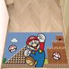 Alfombra de piso con anillo de seda para el hogar, juego retro Mario, decoración para puerta de entrada, resistente a las manchas, antideslizante, alfombra para cortar y frotar