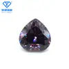 Gema artificial Wuzhou granada coração vermelho zircônia formato de coração fundo pontiagudo zircônia formato de coração amoroso pedra solta pode ser adicionada com perfuração