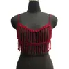 Estilo Europeo y Americano Ropa de Casa Cadena de Sujetador Rojo Caliente, Accesorio de Sujetador Hecho a Mano, Cadena Corporal Sexy para Fiesta